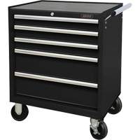 Industrial Tool Cart, 5 Drawers, 27" W x 18-3/4" D x 31-1/2" H, Black Maritime Industrial Rubber