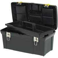 2000 Series Tool Box with Tray, 24" W x 11-1/4" D x 11" H, Black/Yellow Maritime Industrial Rubber