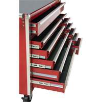 Chariot &agrave; outils industriel, 12 tiroirs, 56" la x 24-1/2" p x 38-1/8" h, Rouge Maritime Industrial Rubber