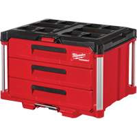 Boîte &agrave; outils avec 3 tiroirs Packout, 16-1/3" x 14-1/3" x 22-1/5", Noir/Rouge Maritime Industrial Rubber