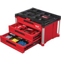 Boîte &agrave; outils avec 3 tiroirs Packout, 16-1/3" x 14-1/3" x 22-1/5", Noir/Rouge Maritime Industrial Rubber