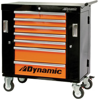 Roller Cabinet, 8 Drawers, 36" W x 18" D x 39-1/4" H, Black/Orange Maritime Industrial Rubber