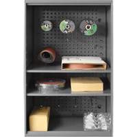 Armoire d'entreposage de produits abrasifs avec panneau perfor&eacute;, Acier, 19-7/8" x 14-1/4" x 32-3/4", Gris Maritime Industrial Rubber