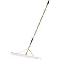 Pro Level Rakes, Aluminum Handle, 36" W, Aluminum Blade, 36 Tines Maritime Industrial Rubber