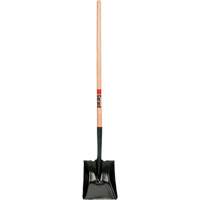 Square Point Shovel, Wood, Tempered Steel Blade, Straight Handle, 42" Long Maritime Industrial Rubber