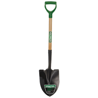 Round-Point Shovel, Tempered Steel Blade, Wood, D-Grip Handle Maritime Industrial Rubber