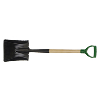 Square Point Shovel, Wood, Tempered Steel Blade, D-Grip Handle, 29" Long Maritime Industrial Rubber