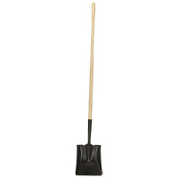 Square-Point Shovel, Wood, Tempered Steel Blade, Straight Handle, 49-1/2" Long Maritime Industrial Rubber