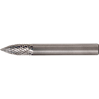 CLEVELAND Solid Carbide Burrs - Tree Shape Pointed End, SG-1, 1/4" Dia., 1/4" Shank, 5/8" Depth of Cut Maritime Industrial Rubber