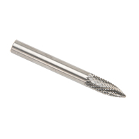 CLEVELAND Solid Carbide Burrs - Tree Shape Pointed End, SG-1, 1/4" Dia., 1/8" Shank Maritime Industrial Rubber