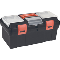 Plastic Tool Box, 17-1/2" W x 9-1/2" D x 8" H, Black Maritime Industrial Rubber