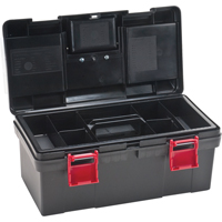 Plastic Tool Box, 17-1/2" W x 9-1/2" D x 8" H, Black Maritime Industrial Rubber