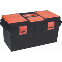 Plastic Tool Box, 22" W x 11" D x 10-1/2" H, Black Maritime Industrial Rubber