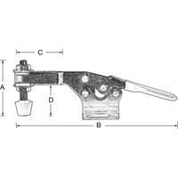 Horizontal Hold-Down Clamps, 200 lbs. Clamping Force, Horizontal Maritime Industrial Rubber