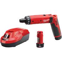 M4 Hex Screwdriver Kit, 1/4", 4 V, 44 in-lbs Max. Torque, Lithium-Ion Battery Maritime Industrial Rubber