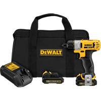 Ensemble de tournevis max, 1/4", 12 V, 160 UWO couple max., Lithium-ion bloc-pile Maritime Industrial Rubber