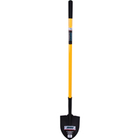 Round Point Shovel, Tempered Steel Blade, Fiberglass, Straight Handle Maritime Industrial Rubber