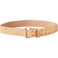 Ceinture &agrave; double ardillon, Cuir, Beige Maritime Industrial Rubber