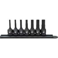 Hex Bit Impact SAE Socket Set, 7 Pieces Maritime Industrial Rubber