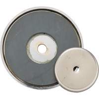 Ceramic Shallow Pot Magnet, 1-3/8" Dia., 12 lbs. Pull Maritime Industrial Rubber