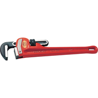 Straight Pipe Wrench No.10, 1-1/2" Jaw Capacity, 10" Long, Powder Coated Finish Maritime Industrial Rubber