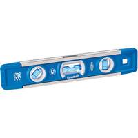 True Blue&reg; Torpedo Level, 9" L, Aluminum, 3 Vials, Magnetic Maritime Industrial Rubber