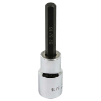 Bit Socket, Hex, 5/16" x 3-1/4" L, 1/2" Square Drive Drive Maritime Industrial Rubber