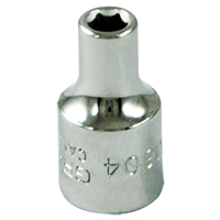 Socket, 4 mm, 1/4" Drive, 6 Points Maritime Industrial Rubber