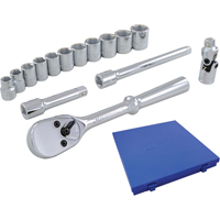 Socket & Attachment Set, 15 Pcs, 3/8" Drive Size Maritime Industrial Rubber