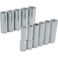 Socket Set, 11 Pcs, 3/8" Drive Size, Deep Maritime Industrial Rubber