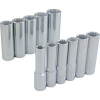 Socket Set, 11 Pcs, 3/8" Drive Size, Deep Maritime Industrial Rubber