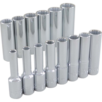 Socket Set, 14 Pcs, 3/8" Drive Size, Deep Maritime Industrial Rubber