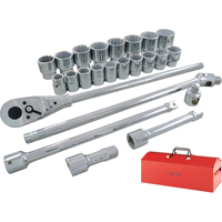 Socket & Attachment Set, 26 Pcs, 3/4" Drive Size Maritime Industrial Rubber