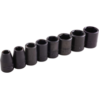 Socket Set, 8 Pcs, Impact, 3/8" Drive Size Maritime Industrial Rubber