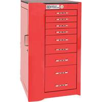 Pro+ Left Side Rider Tool Cabinet, 8 Drawers, 19" W x 19" D x 36-1/2" H, Red Maritime Industrial Rubber