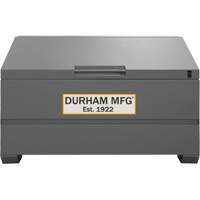Jobsite Sloped Lid Storage Box, 60" x 30" x 39-3/8", Steel, Grey Maritime Industrial Rubber