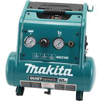 Quiet Series Air Compressor, Electric, 2 Gal (2.4 US Gal), 135 PSI, 120/1 V Maritime Industrial Rubber