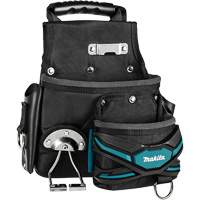 TH3 Roofer & General-Purpose Pouch, Multiple Tool Holder, Leather/Polyester/Polypropylene, 2 Pockets Maritime Industrial Rubber