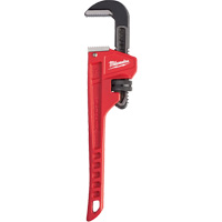 Pipe Wrench, 1-1/2" Jaw Capacity, 10" Long, Powder Coated Finish, Ergonomic Handle Maritime Industrial Rubber