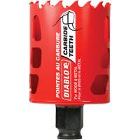 Scie cloche pour bois et m&eacute;tal, 2-1/8", Profondeur de la coupe 2-3/8", Carbure Maritime Industrial Rubber