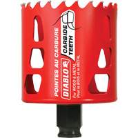 Scie cloche pour bois et m&eacute;tal, 2-5/8", Profondeur de la coupe 2-3/8", Carbure Maritime Industrial Rubber