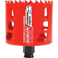 Scie cloche pour bois et m&eacute;tal, 3", Profondeur de la coupe 2-3/8", Carbure Maritime Industrial Rubber