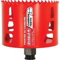 Scie cloche pour bois et m&eacute;tal, 3-1/2", Profondeur de la coupe 2-3/8", Carbure Maritime Industrial Rubber