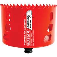 Scie cloche pour bois et m&eacute;tal, 4", Profondeur de la coupe 2-3/8", Carbure Maritime Industrial Rubber