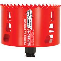 Scie cloche pour bois et m&eacute;tal, 4-1/8", Profondeur de la coupe 2-3/8", Carbure Maritime Industrial Rubber