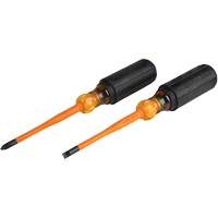 Slim-Tip Insulated Screwdriver Set, 1000 V, 2 Pcs Maritime Industrial Rubber