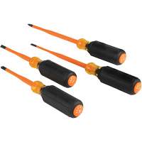 Slim-Tip Insulated Screwdriver Set, 1000 V, 4 Pcs Maritime Industrial Rubber