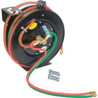 Welding Hose Reel, Welding Gases, 1/4" x 25', Single Hose, 300 psi Maritime Industrial Rubber