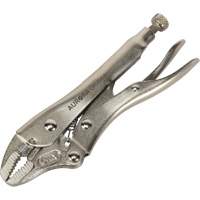 Locking Pliers with Wire Cutter, 5" Length, Curved Jaw Maritime Industrial Rubber