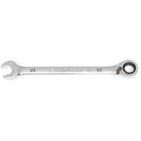 90-Tooth Reversible Ratcheting Wrench, 12 Point, 1/2", Chrome/Polished Finish Maritime Industrial Rubber